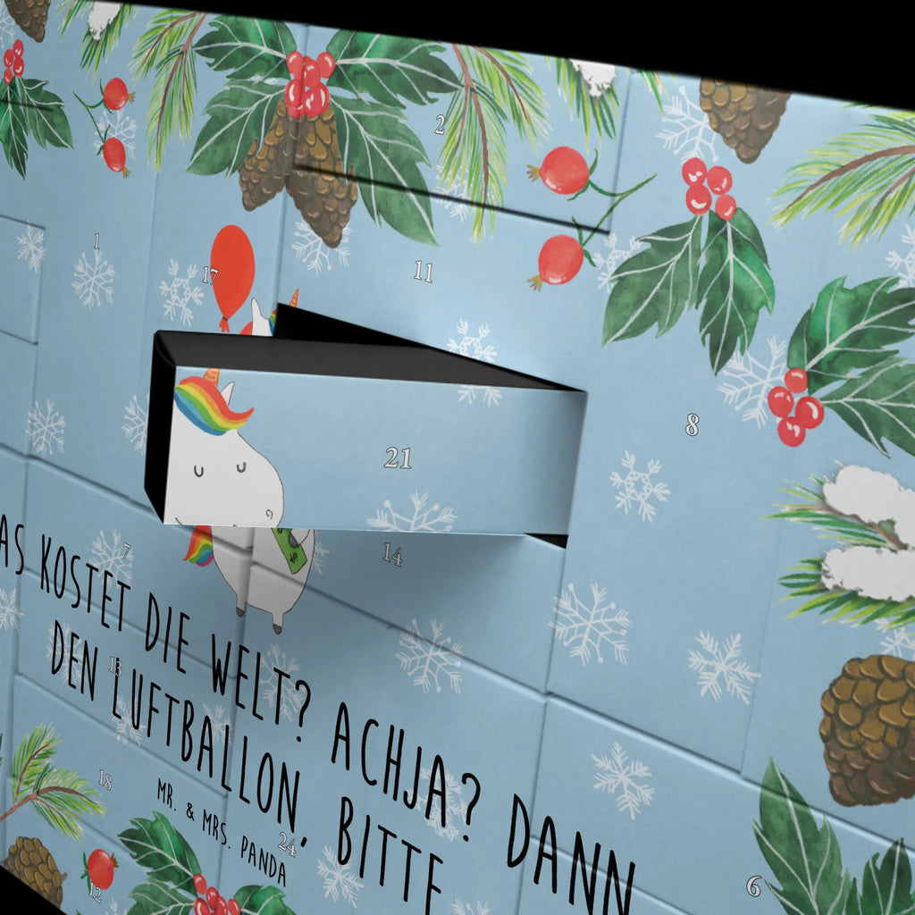 Fillable advent calendar unicorn balloon money, girlfriend, lifelong, joy, fun, saying, balloon, gift