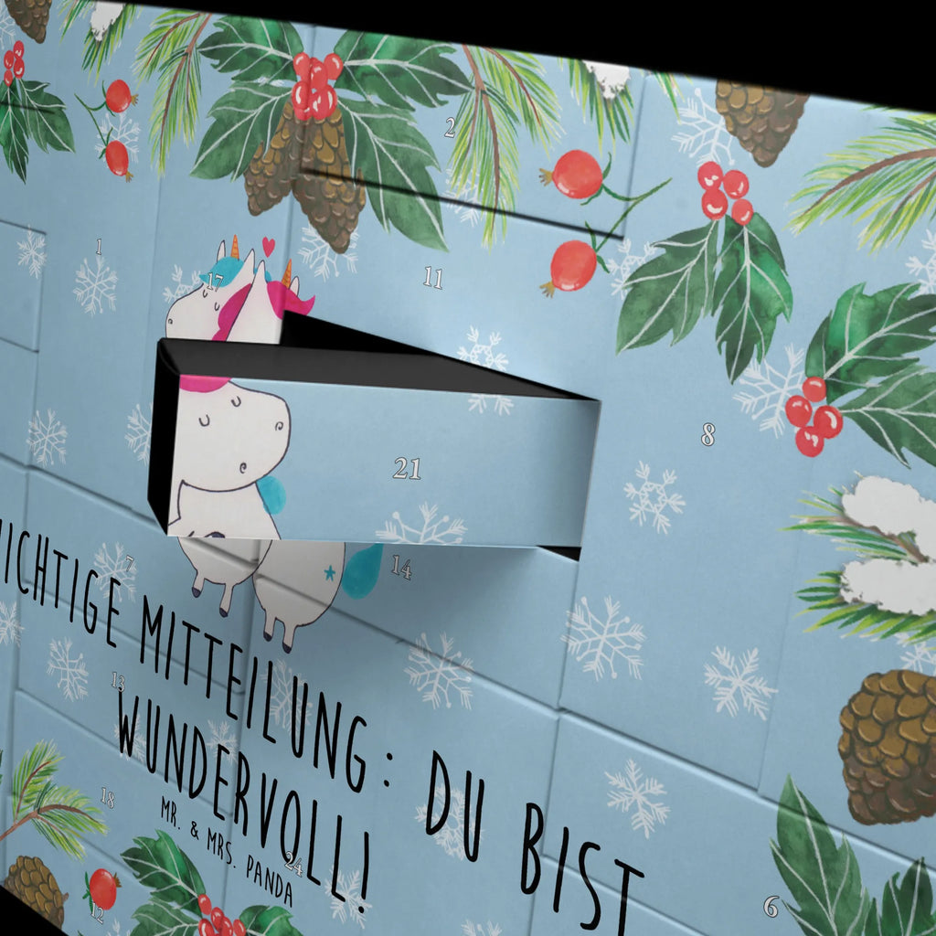 Fillable advent calendar unicorn communication gift, Thank you, present, witty, marriage, valentine's day, saying