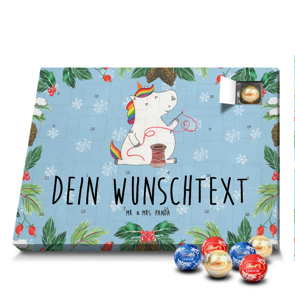 Personalisierter Schoko Adventskalender Einhorn Näherin Personalisierter Adventskalender, Adventskalender mit Namen, Einhörner, Unicorn, Einhorn Deko, Einhorn, Nähen, Nähzimmer, Mädchen, Basteln, Näherin, Häkeln, Stricken, Freundin