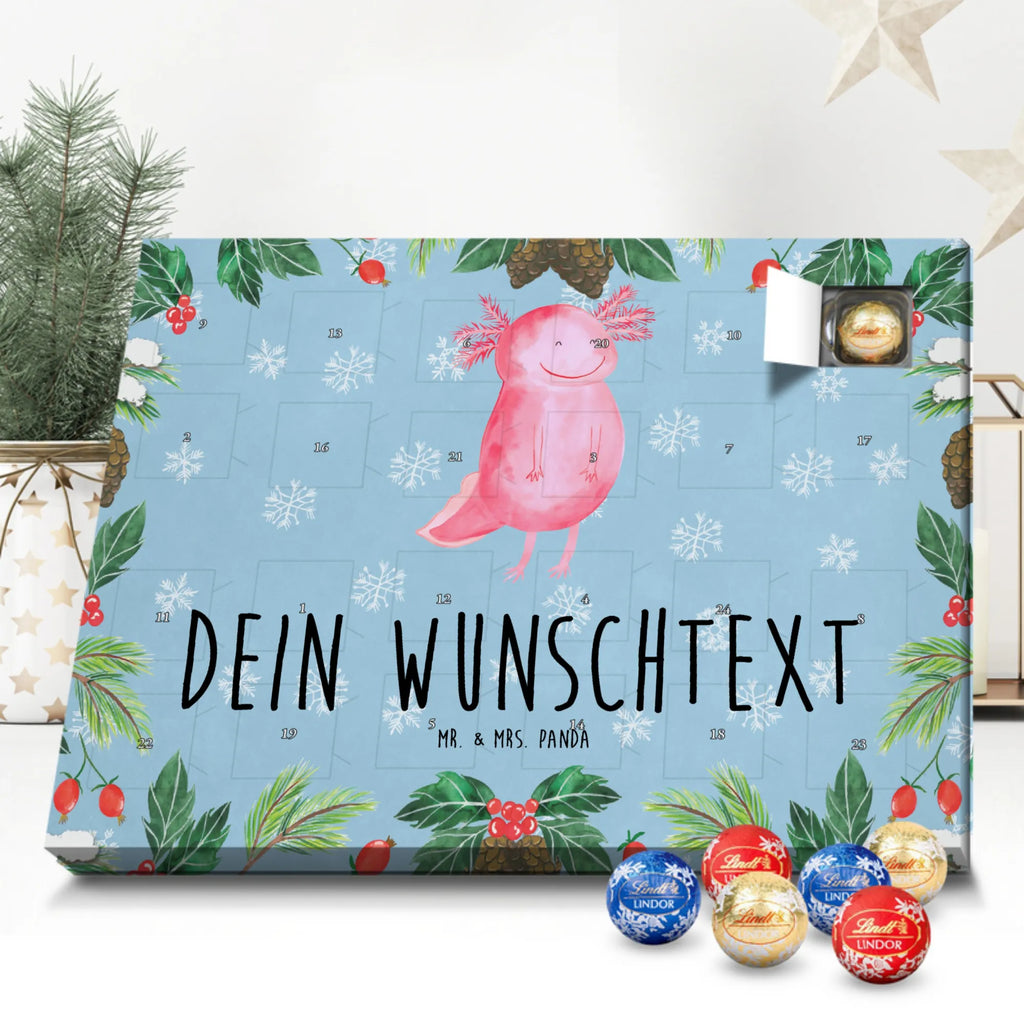 Personalisierter Schoko Adventskalender Axolotl Glücklich Personalisierter Adventskalender, Adventskalender mit Namen, Molch, Axolotl, Axolot, Lurch, Lurche, Schwanzlurch, Motivation, Gute Laune