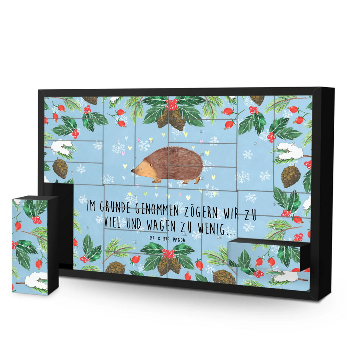 Fillable advent calendar Hedgehog hearts