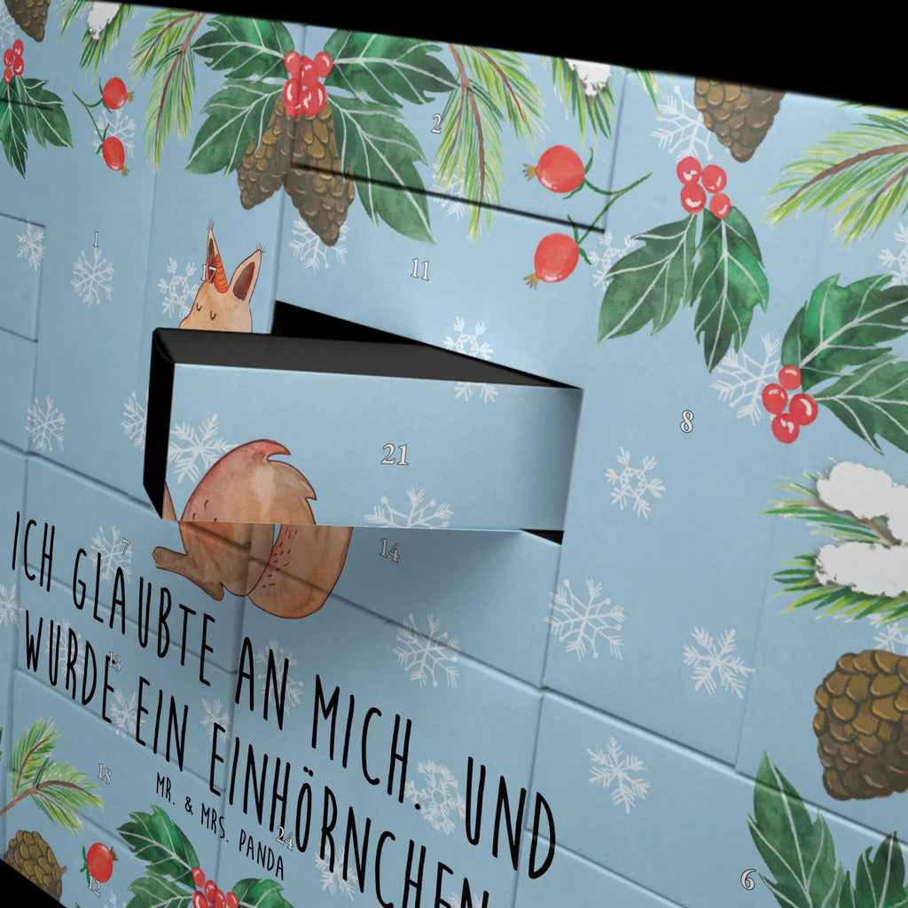 Fillable advent calendar unicorn Believe squirrel