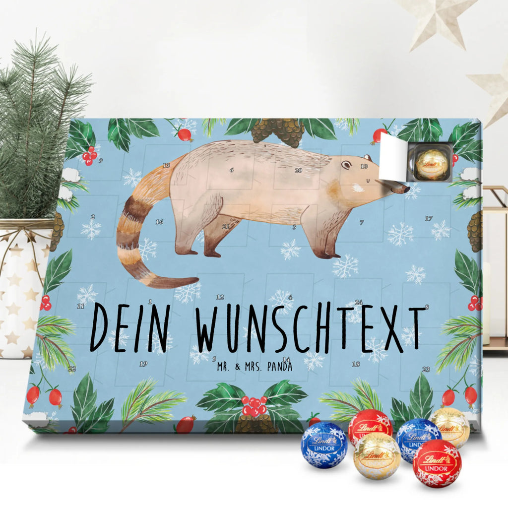 Adventskalender mit Namen Nasenbär Adventskalender mit Namen, Personalisierter Adventskalender, Tiere, Tiermotive, Lustige Sprüche, Gute Laune, Bär, Rüsselbär, Nasenbär, Nasenbären