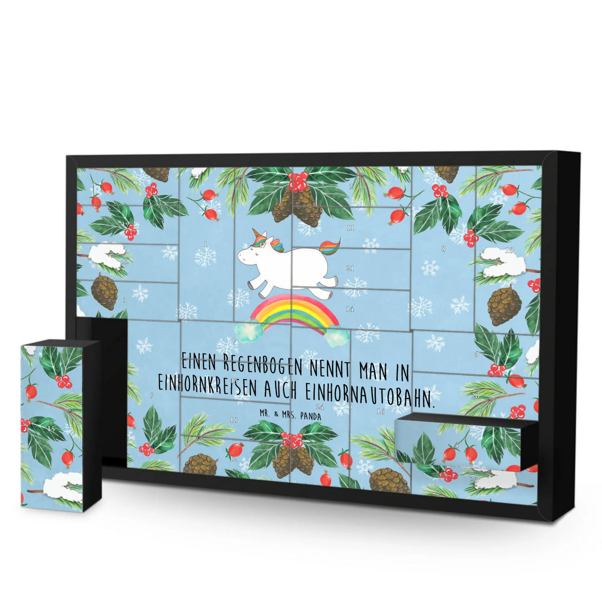 Befüllbarer Adventskalender Einhorn Regenbogen