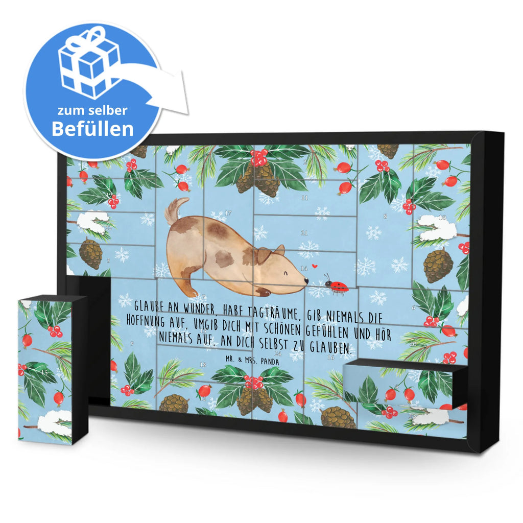 Fillable advent calendar Dog ladybug dog breed, hound, bag with dog print, mutt, what do you give a dog lover, dog mama, Christmas gifts for dogs, dog decorative items, funny gifts for dog owners, dog sayings, love dogs, woof, love for dogs, gifts for dogs, Dogs, Mongrel, Mongrel dog, Sayings, Ladybird, Dog slogan