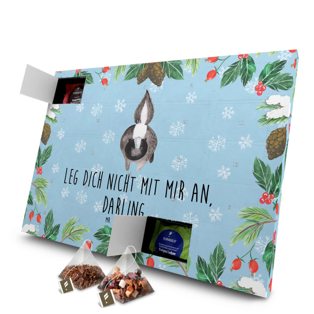 Tee Adventskalender Stinktier Angriff Adventskalender, Adventskalender mit Tee, Tee Adventskalender, Stinktier, Skunk, Drohung, wütend, Stinker, Raubtier, Wildtier, Stinki