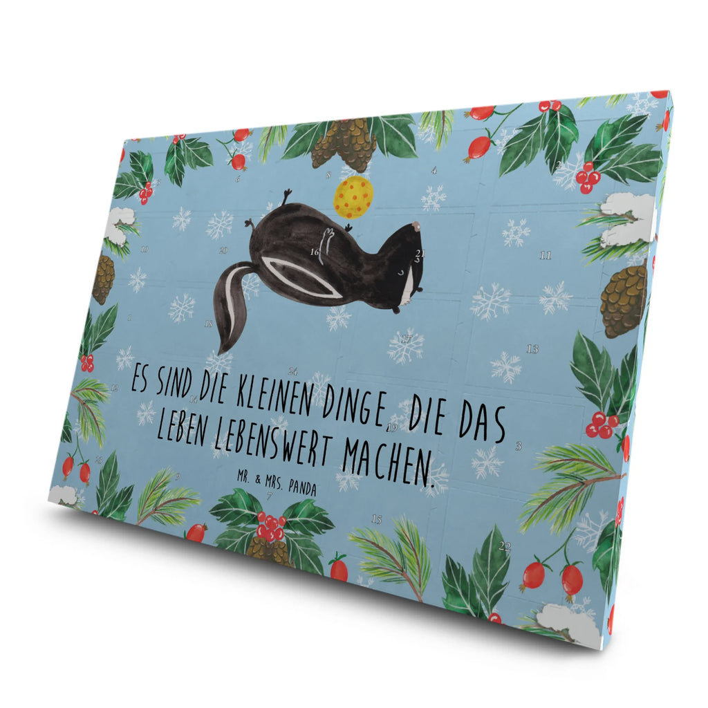 Tee Adventskalender Stinktier Ball Adventskalender mit Tee, Adventskalender, Tee Adventskalender, Stinktier, Skunk, Raubtier, Stinker, Weisheit, Wildtier, Verspielt, Stinki