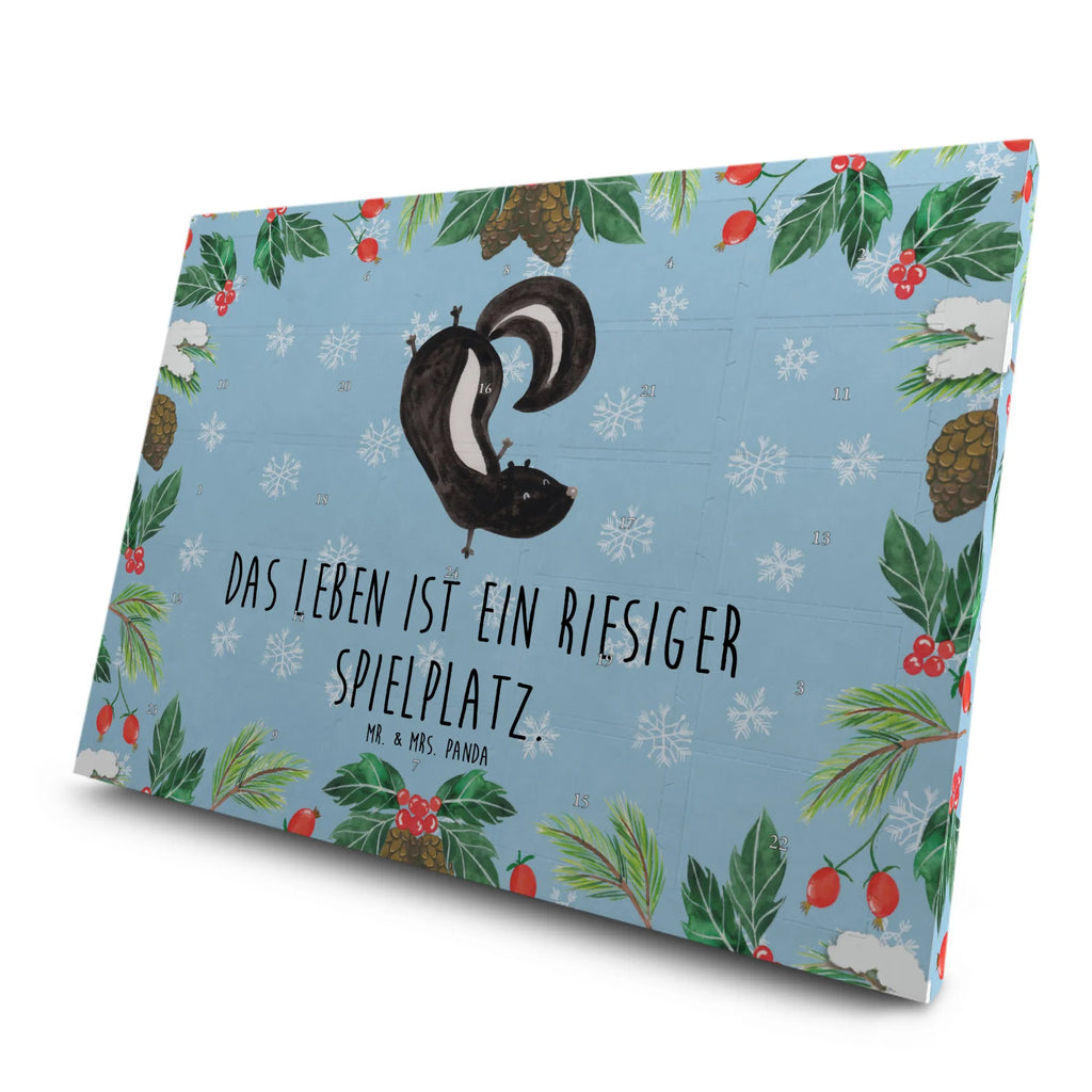 Tee Adventskalender Stinktier Handstand Adventskalender, Tee Adventskalender, Adventskalender mit Tee, Skunk, Stinktier, Kind, Stinker, Raubtier, Spielplatz, Wildtier, Stinki, Verpielt