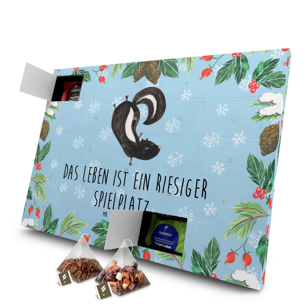 Tee Adventskalender Stinktier Handstand Adventskalender, Tee Adventskalender, Adventskalender mit Tee, Skunk, Stinktier, Kind, Stinker, Raubtier, Spielplatz, Wildtier, Stinki, Verpielt
