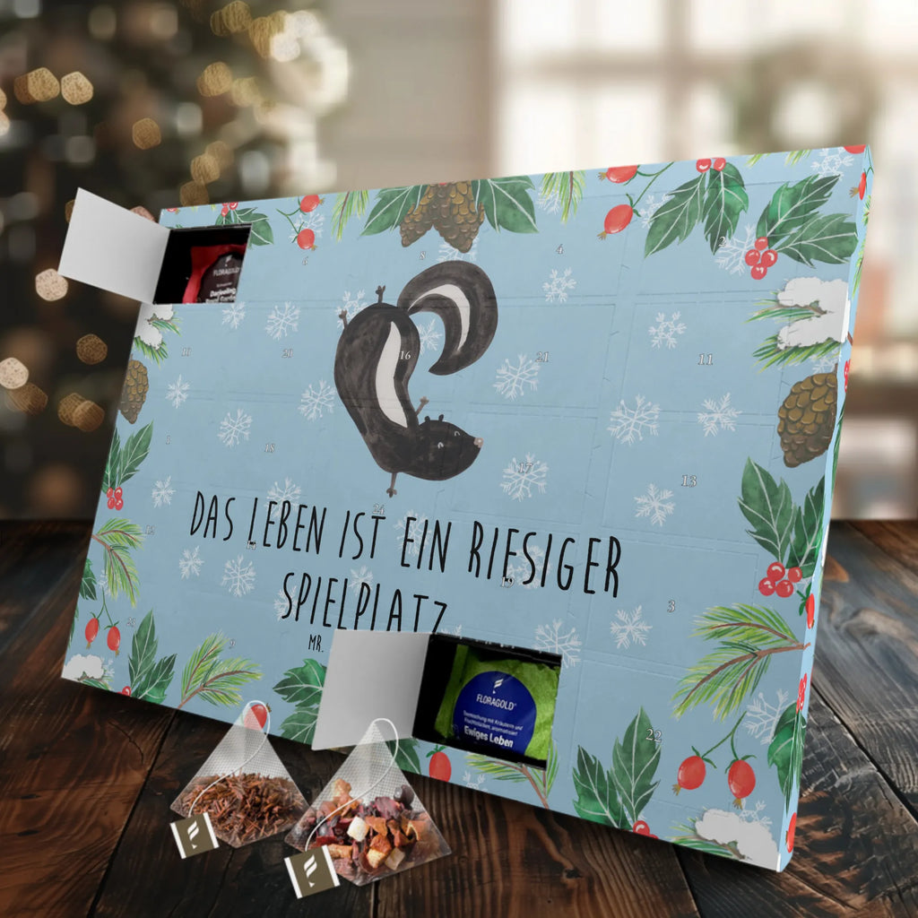Tee Adventskalender Stinktier Handstand Adventskalender, Tee Adventskalender, Adventskalender mit Tee, Skunk, Stinktier, Kind, Stinker, Raubtier, Spielplatz, Wildtier, Stinki, Verpielt