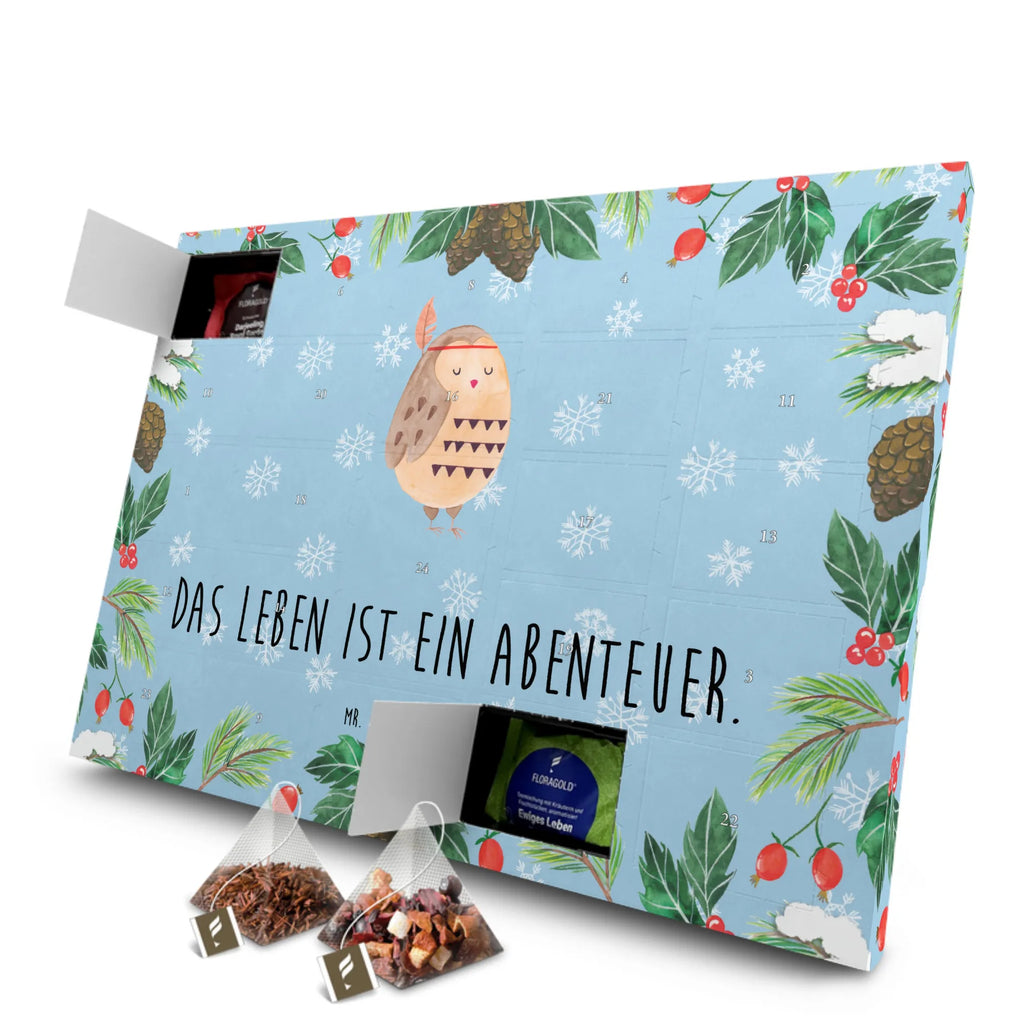 Tee Adventskalender Eule Federschmuck Adventskalender, Adventskalender mit Tee, Tee Adventskalender, Eule, Reisespruch, Das Leben Ist Ein Abenteuer, Federschmuck, Dekoration, Eule Deko, Owl