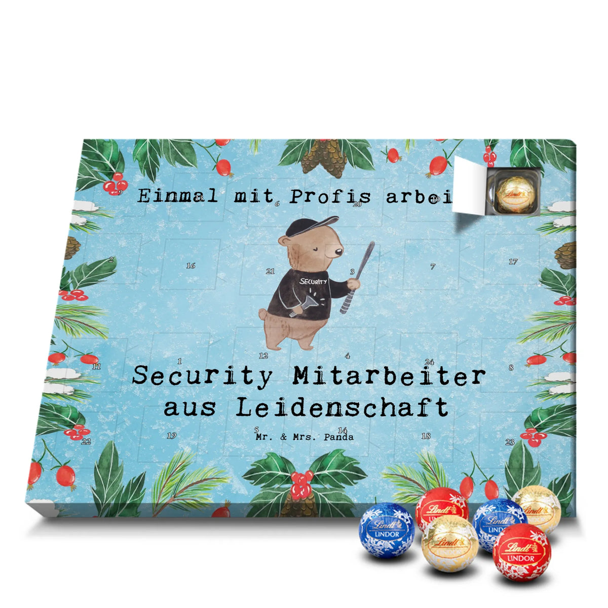 Chocolate advent calendar Security Guard Passion gift, sayings, gift idea, best, farewell gift, passing exam, anniversary, retirement, promotion, job start, profession