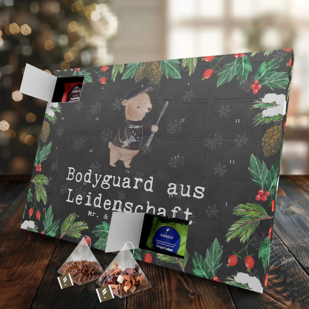 Tee Adventskalender Bodyguard Leidenschaft Adventskalender mit Tee, Adventskalender, Tee Adventskalender, Geschenk, Schenken, Jubiläum, Danke, Dankeschön, Beruf, Ausbildung, Abschied, Rente, Kollege, Kollegin, Arbeitskollege, Mitarbeiter, Firma, Bodyguard, Personenschützer