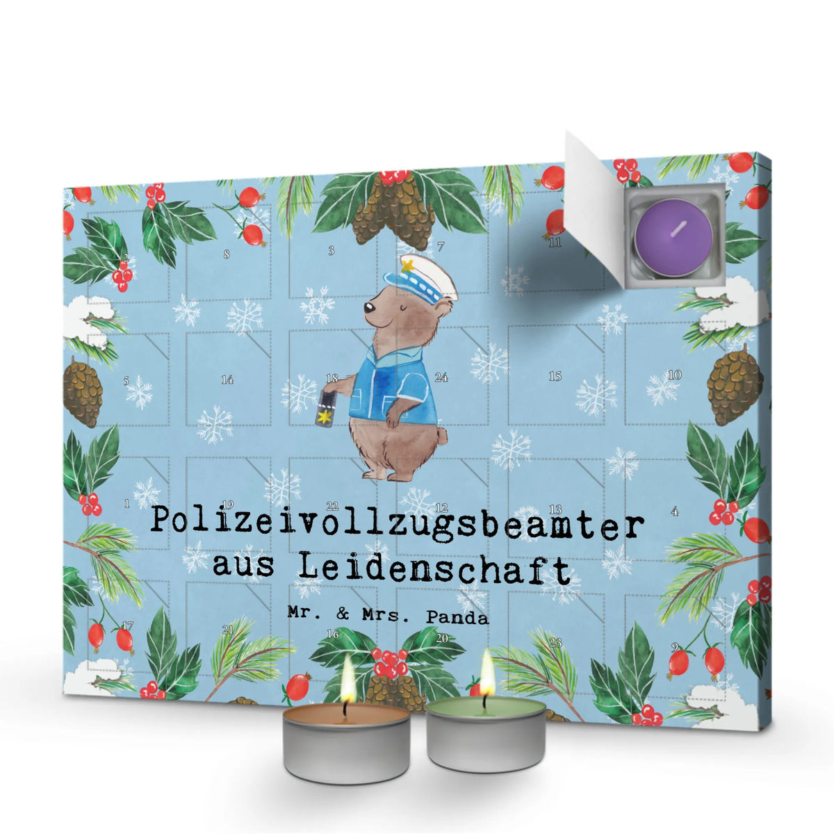 Scented candle advent calendar Police Officer Passion gift, sayings, gift idea, best, farewell gift, passing exam, anniversary, retirement, promotion, job start, profession