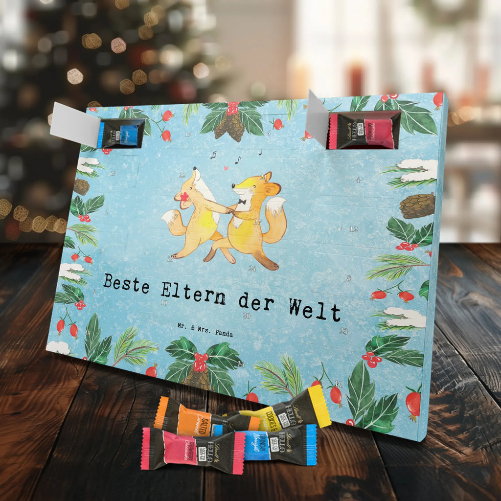 Chocolate advent calendar Fox Best parents in the world gift, birthday, gift idea, birthday present, giving, thank you, for, make you happy, gift tip, mom and dad, parents, parents couple, producer