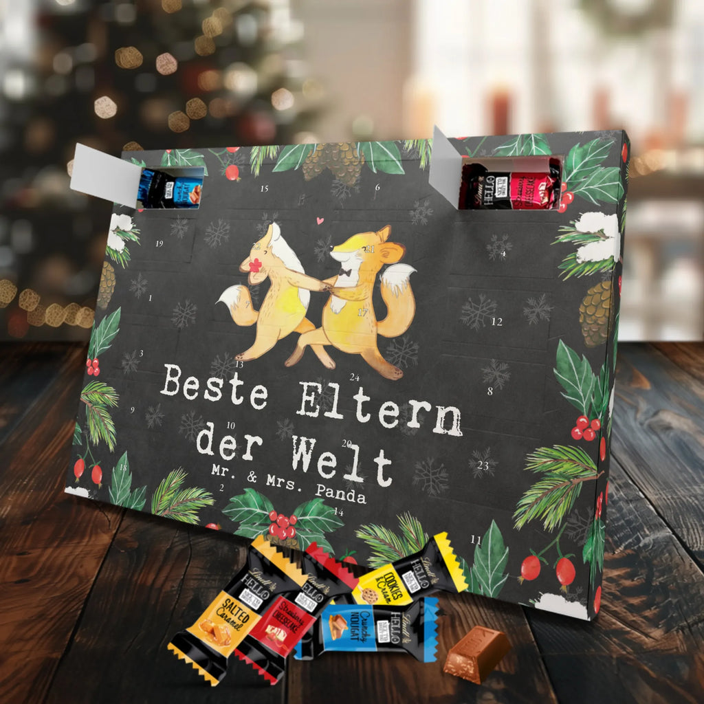 Chocolate advent calendar Fox Best parents in the world gift, birthday, gift idea, birthday present, giving, thank you, for, make you happy, gift tip, mom and dad, parents, parents couple, producer