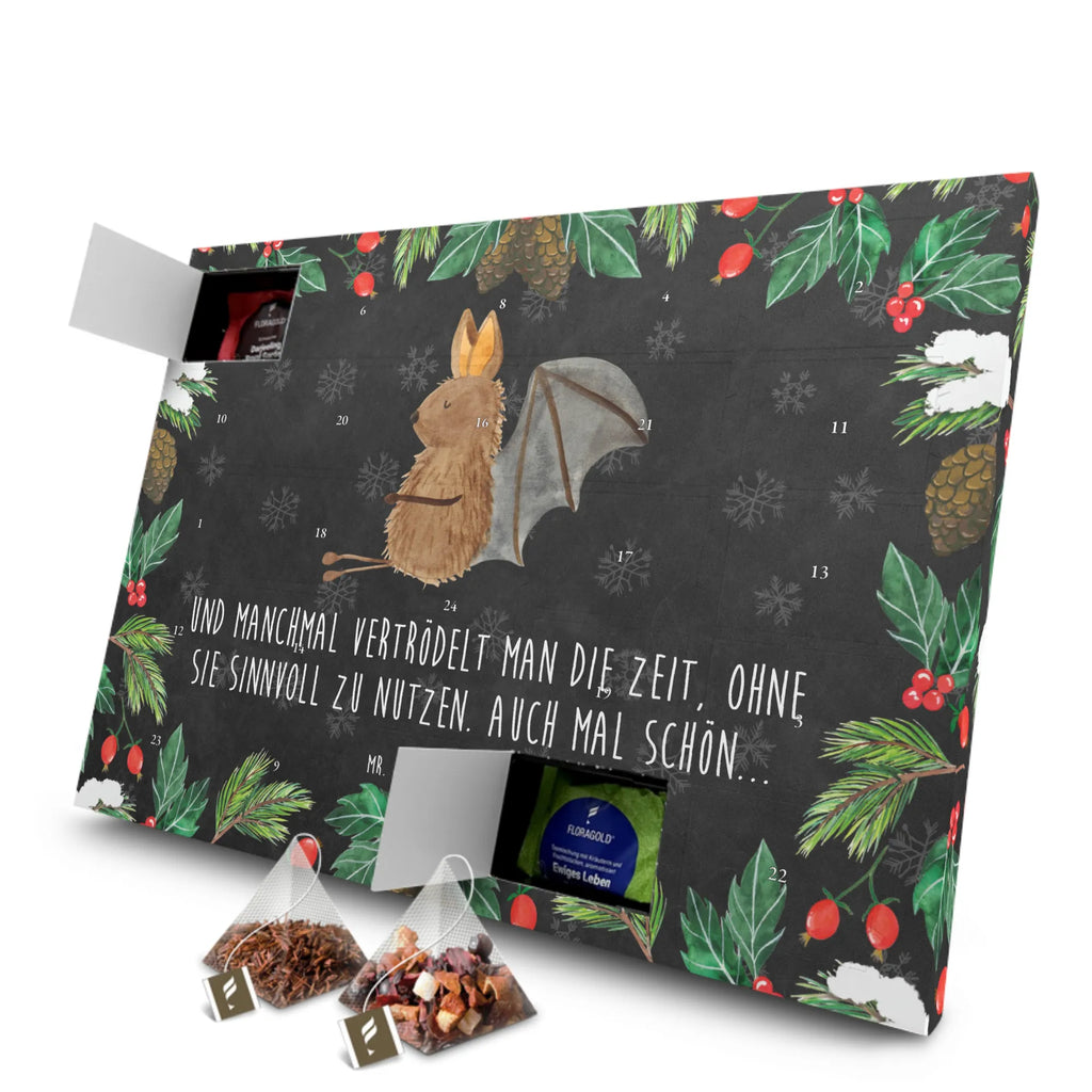 Tee Adventskalender Fledermaus Sitzen Adventskalender mit Tee, Tee Adventskalender, Adventskalender, Tiere, Tiermotive, Gute Laune, Lustige Sprüche, Entspannen, Fledermäuse, Fledermaus, Motivation