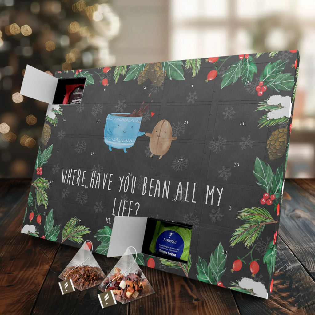 Tee Adventskalender Kaffee Bohne Tee Adventskalender, Adventskalender, Adventskalender mit Tee, Tiere, Tiermotive, Gute Laune, Lustige Sprüche, Kaffee, Genuss, Zufriedenheit, Kaffeebohne, Glück