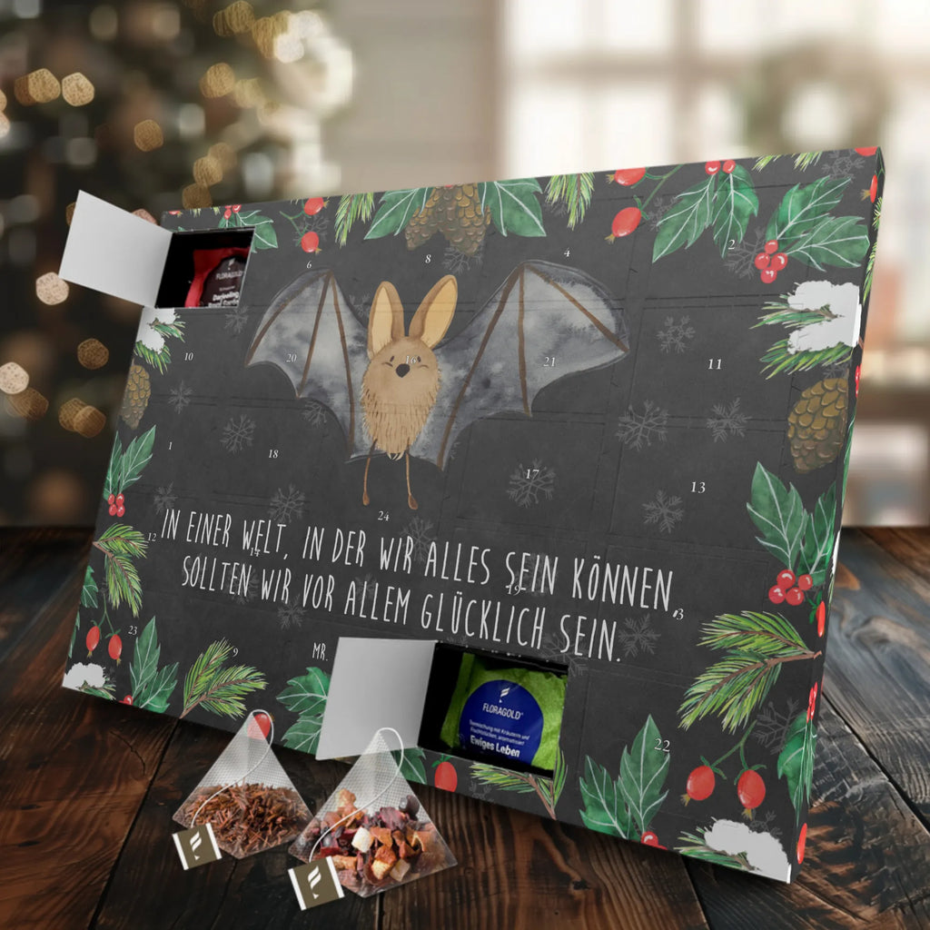 Tee Adventskalender Fledermaus Flügel Tee Adventskalender, Adventskalender, Adventskalender mit Tee, Tiermotive, Tiere, Gute Laune, Lustige Sprüche