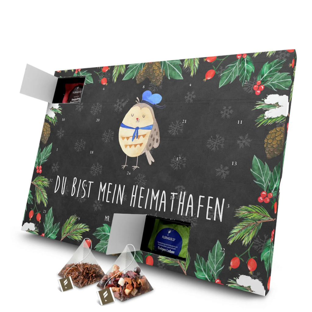 Tee Adventskalender Eule Matrose Adventskalender, Tee Adventskalender, Adventskalender mit Tee, Eule, Owl, Freundin, Eule Deko, Ehe, Hochzeitstag Geschenk, Wortspiel Lustig, Heimathafen, Eule Spruch, Seefahrer, Matrose