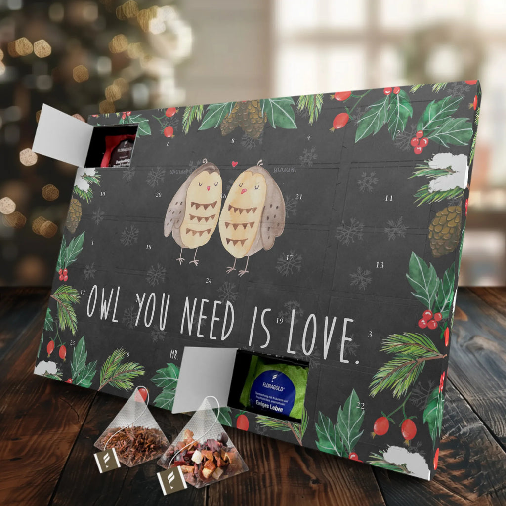 Tee Adventskalender Eulen Liebe Adventskalender mit Tee, Adventskalender, Tee Adventskalender, Eule, Owl, Liebe Spruch, Wortspiel Lustig, Hochzeit Spruch, All You Need Is Love, Eule Deko, Liebe, Freundin Geschenk, Freund