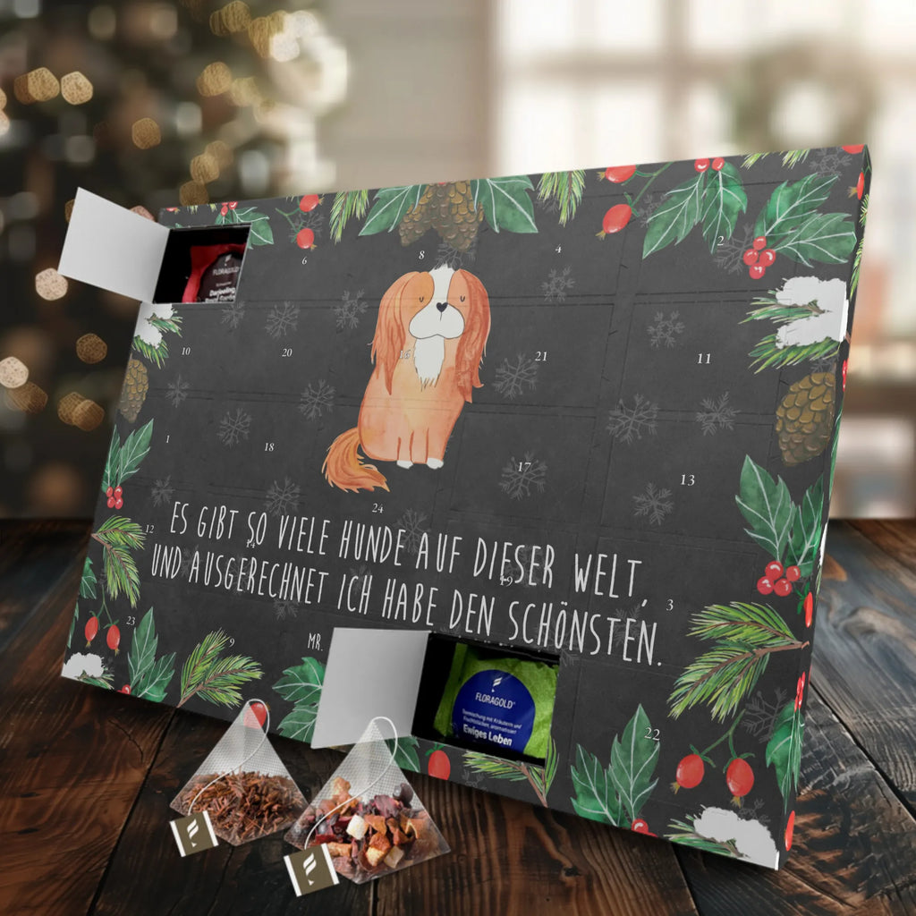 Tee Adventskalender Hund Cavalier King Charles Spaniel Adventskalender, Tee Adventskalender, Adventskalender mit Tee, Hunderasse, Tierliebhaber, Hundemotiv, Haustier, Hundebesitzer, Hund, Sprüche, Spruch, Spaniel, Cockerspaniel, Cavalier King Charles Spaniel, Schönster Hund