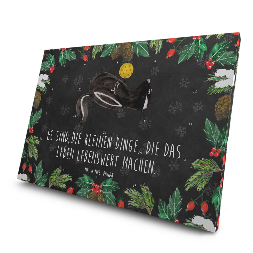 Tee Adventskalender Stinktier Ball Adventskalender mit Tee, Adventskalender, Tee Adventskalender, Stinktier, Skunk, Raubtier, Stinker, Weisheit, Wildtier, Verspielt, Stinki