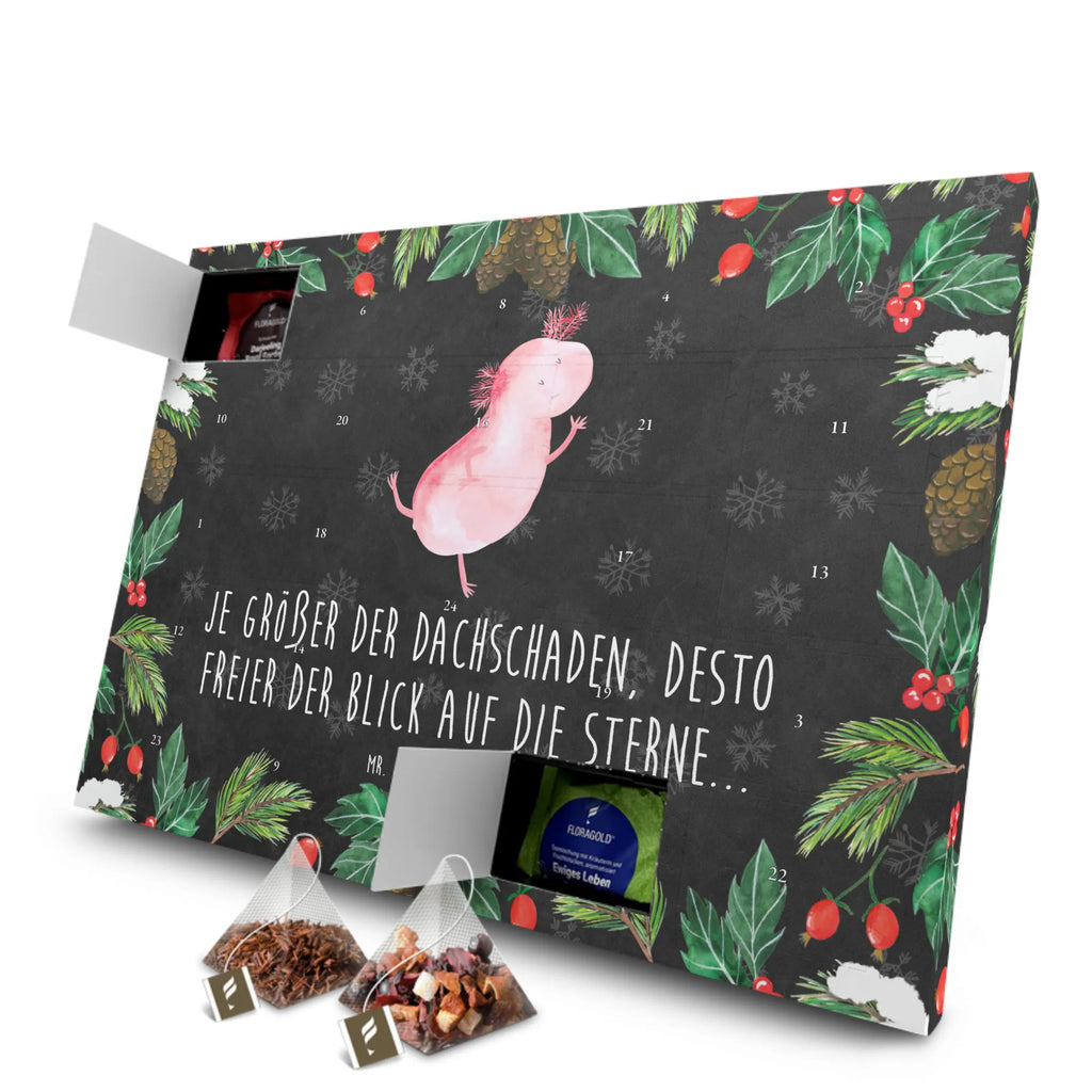 Tee Adventskalender Axolotl Tanzen Adventskalender, Tee Adventskalender, Adventskalender mit Tee, Axolotl, Molch, Axolot, Schwanzlurch, Lurch, Dachschaden, Verrückt, Beste Freundin, Lurche, Sterne, Freundin