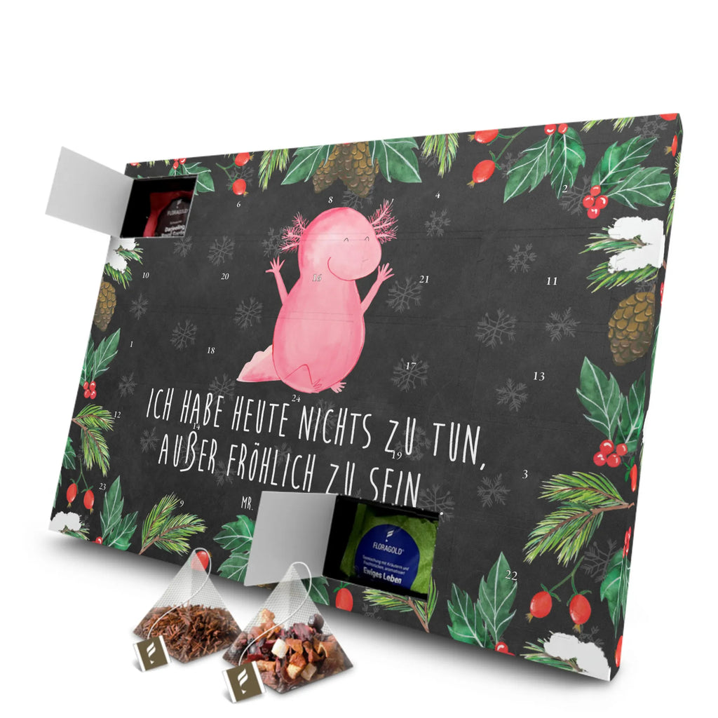Tee Adventskalender Axolotl Hurra Adventskalender, Tee Adventskalender, Adventskalender mit Tee, Axolotl, Molch, Lurche, Axolot, Fröhlich, Freude, Lurch, Schwanzlurch, Motivation, Zufriedenheit, Spaß