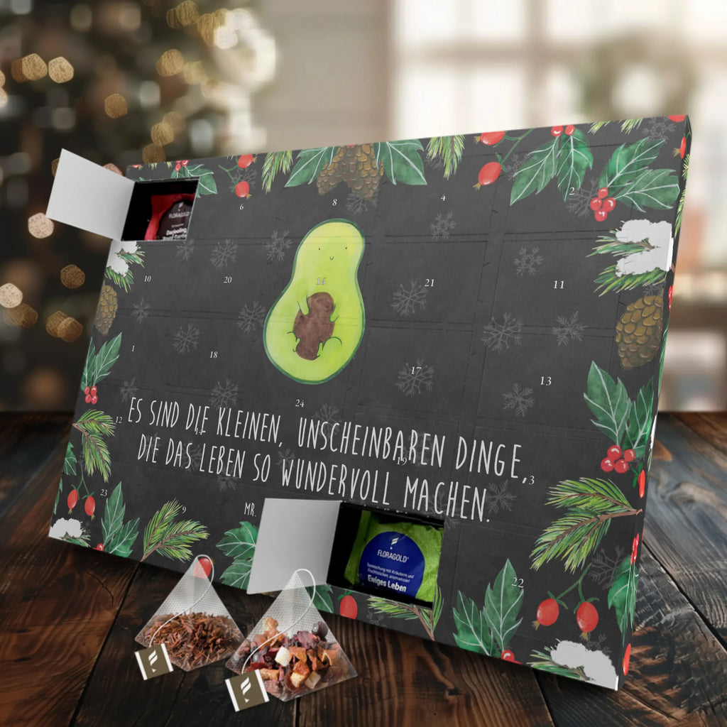 Tee Adventskalender Avocado Kern Adventskalender, Adventskalender mit Tee, Tee Adventskalender, Avocado, Gesund, Veggie, Vegan, Kern, Avokado, Pflanze, Spruch Leben, Avocadokern