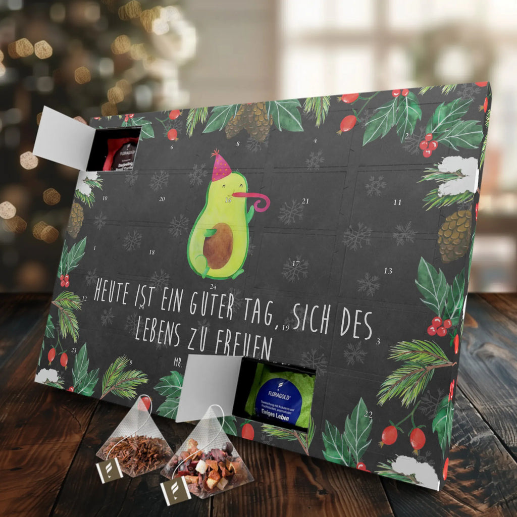 Tee Adventskalender Avocado Feier Adventskalender mit Tee, Tee Adventskalender, Adventskalender, Avocado, Gesund, Veggie, Vegan, Fete, Geburtstag, Party, Feierlichkeit, Gute Laune, Feier, Tröte