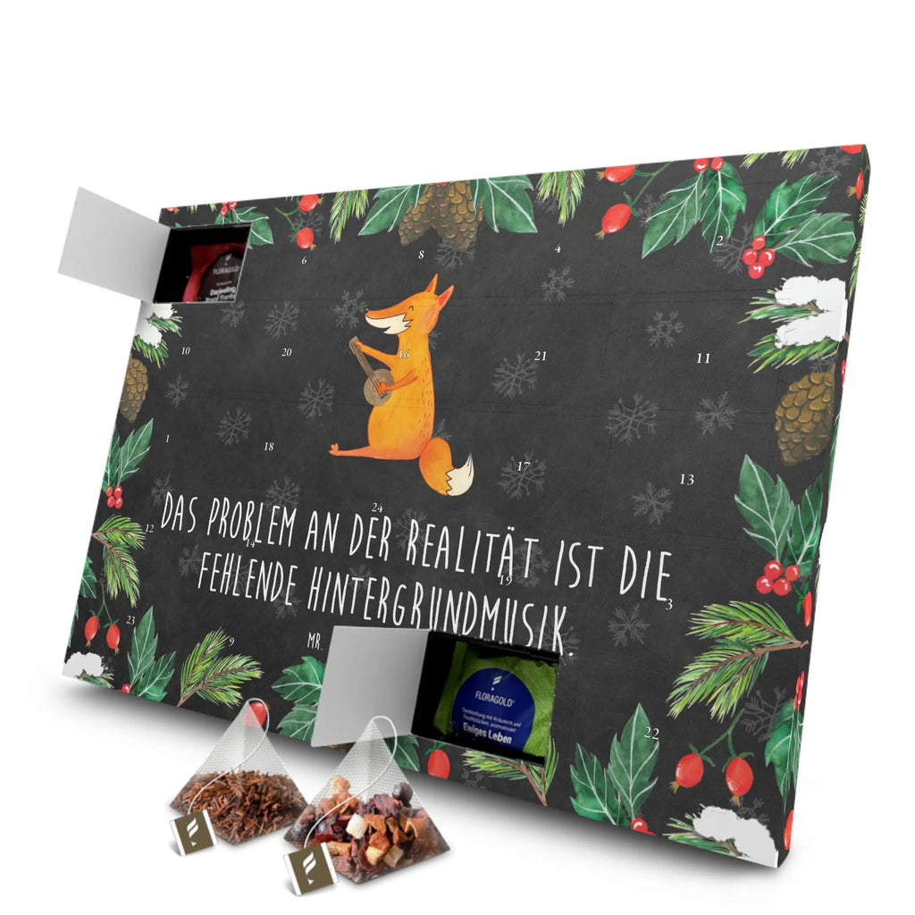 Tee Adventskalender Fuchs Gitarre Adventskalender mit Tee, Adventskalender, Tee Adventskalender, Fuchs, Musikerin, Geschenk Musiker, Musik Spruch, Füchse, Sängerin, Sänger, Gitarre