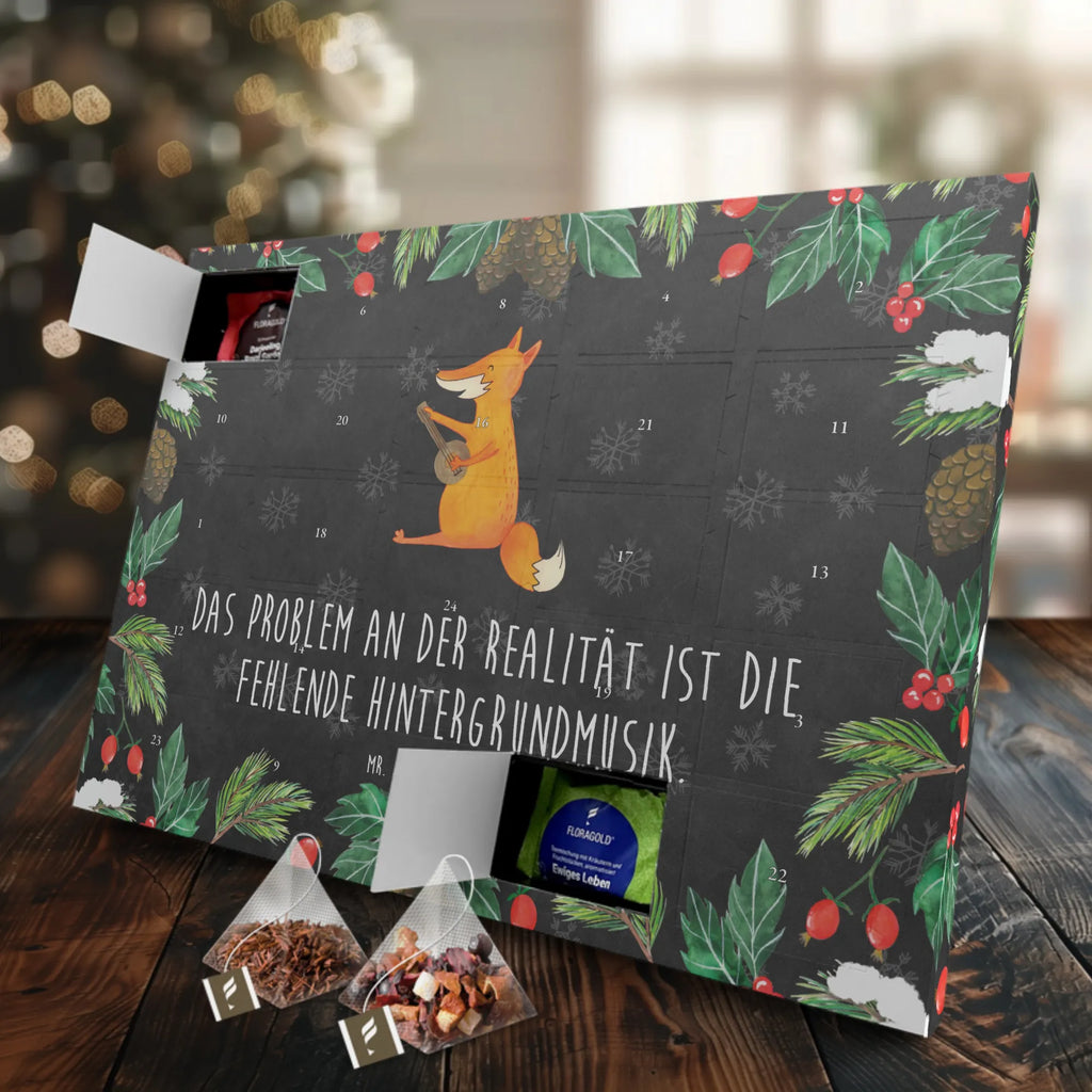 Tee Adventskalender Fuchs Gitarre Adventskalender mit Tee, Adventskalender, Tee Adventskalender, Fuchs, Musikerin, Geschenk Musiker, Musik Spruch, Füchse, Sängerin, Sänger, Gitarre