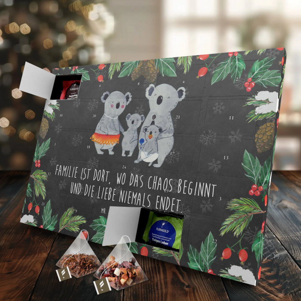 Tee Adventskalender Koala Familie Adventskalender mit Tee, Tee Adventskalender, Adventskalender, Mama, Oma, Opa, Schwester, Papa, Bruder, Muttertag, Vatertag, Familie, Family, Geschwister, Kinder, Koalas, Koala, Familienleben