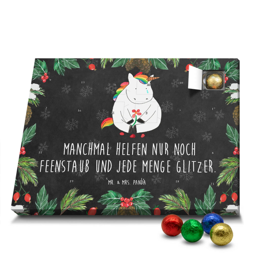 Chocolate advent calendar unicorn Sad friends, Friendship, consoling, grief, greeting card, flower