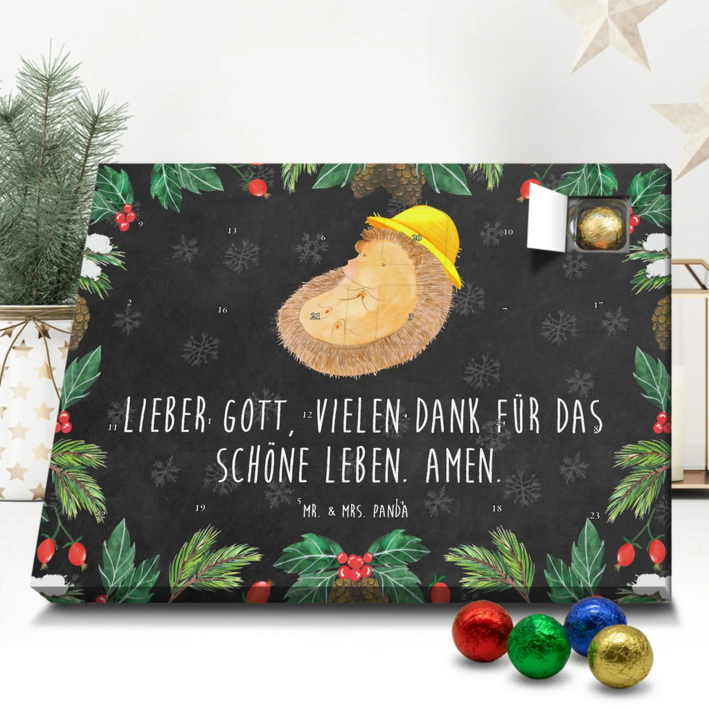Chocolate advent calendar Hedgehog Pray gift ideas, gifts, small animals, good mood, cute, funny sayings, cute animal motives, hand drawn, special gifts, card, animal lover, pray, God, sun hat, enjoy, hedgehog with hat, gratitude, be grateful