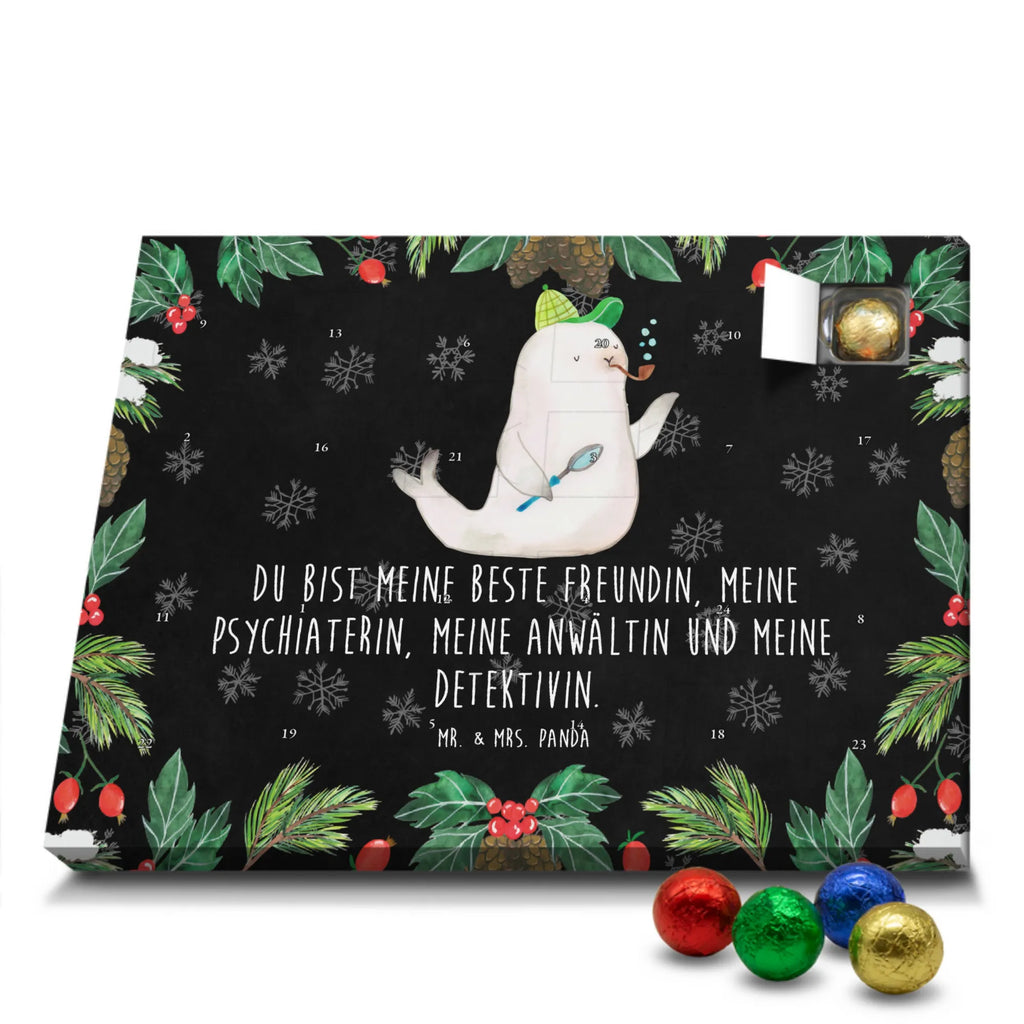 Chocolate advent calendar seal sherlock cute animal motives, gift ideas, hand drawn, small animals, gifts, funny sayings, animal lover, cute, special gifts, good mood, card