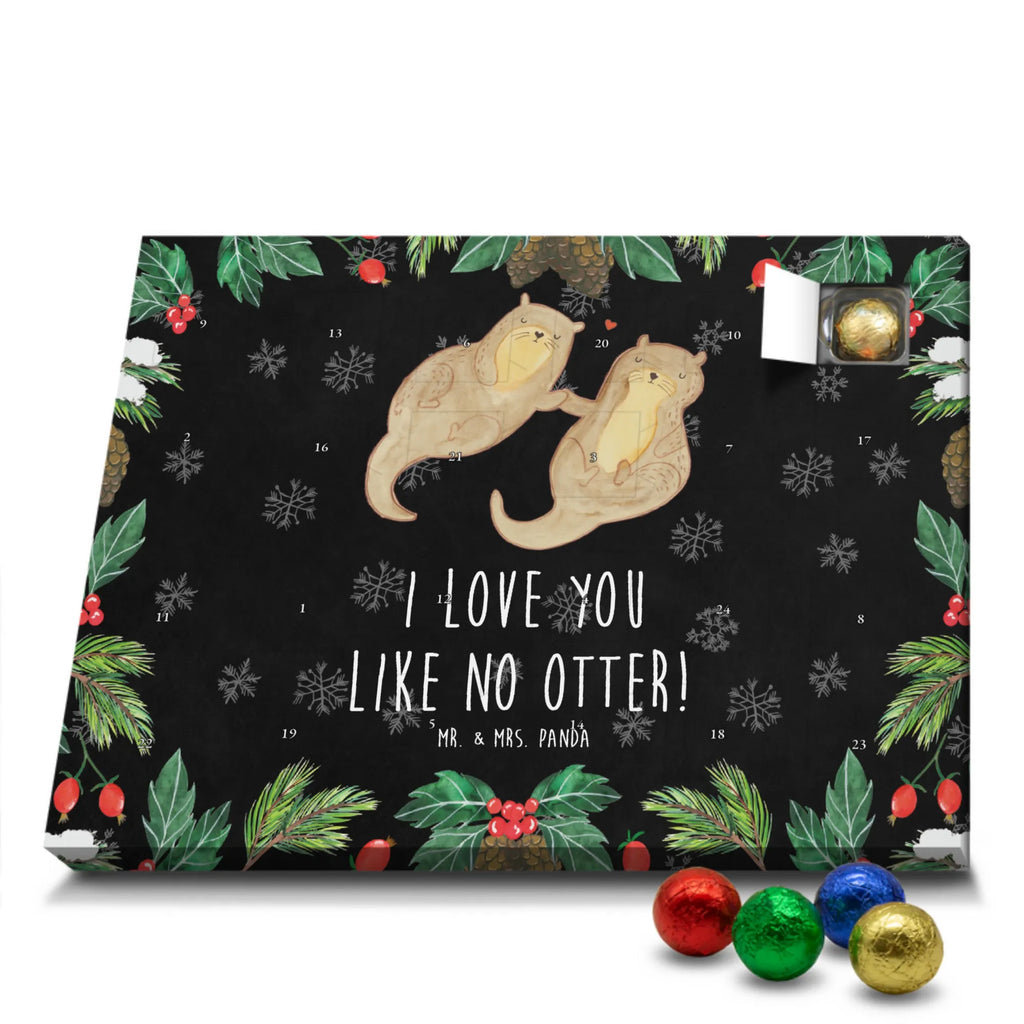 Chocolate advent calendar otter holding hands mammal, predator, gifts for people in love, gift ideas for animal lovers, animal, aquatic animal, marten, otter gifts, water mammal, water, water animal, sea otter, animal lover, European otter, baby otter, Otter Sea Otter Lake Otter