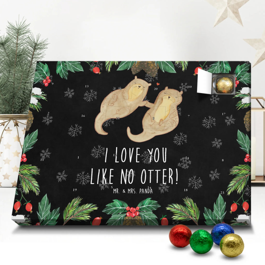 Chocolate advent calendar otter holding hands mammal, predator, gifts for people in love, gift ideas for animal lovers, animal, aquatic animal, marten, otter gifts, water mammal, water, water animal, sea otter, animal lover, European otter, baby otter, Otter Sea Otter Lake Otter