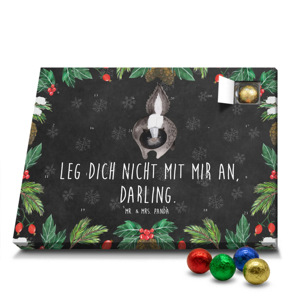 Chocolate advent calendar skunk attack angry, wild animal, predator, stinky, threatening