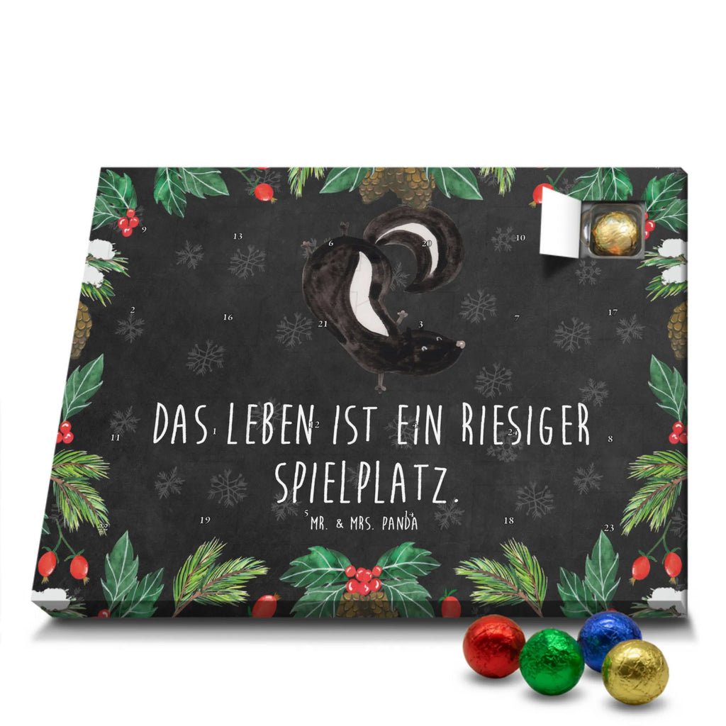 Chocolate advent calendar skunk handstand child, stink, playful, playground, wild animal, predator