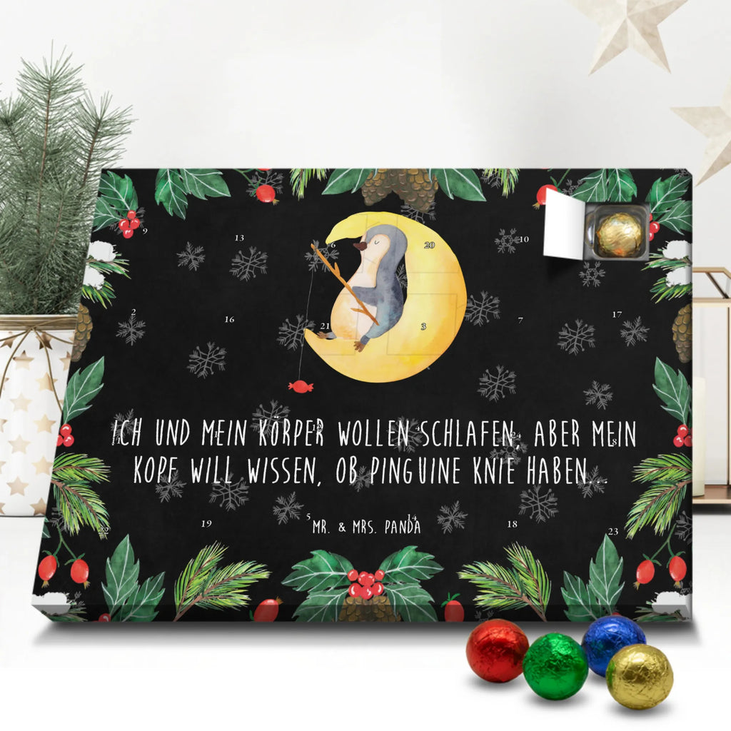 Chocolate advent calendar Penguin moon North Pole, Penguins, bedroom, night's rest, falling asleep, insomnia, guest room, sleep, penguins, saying