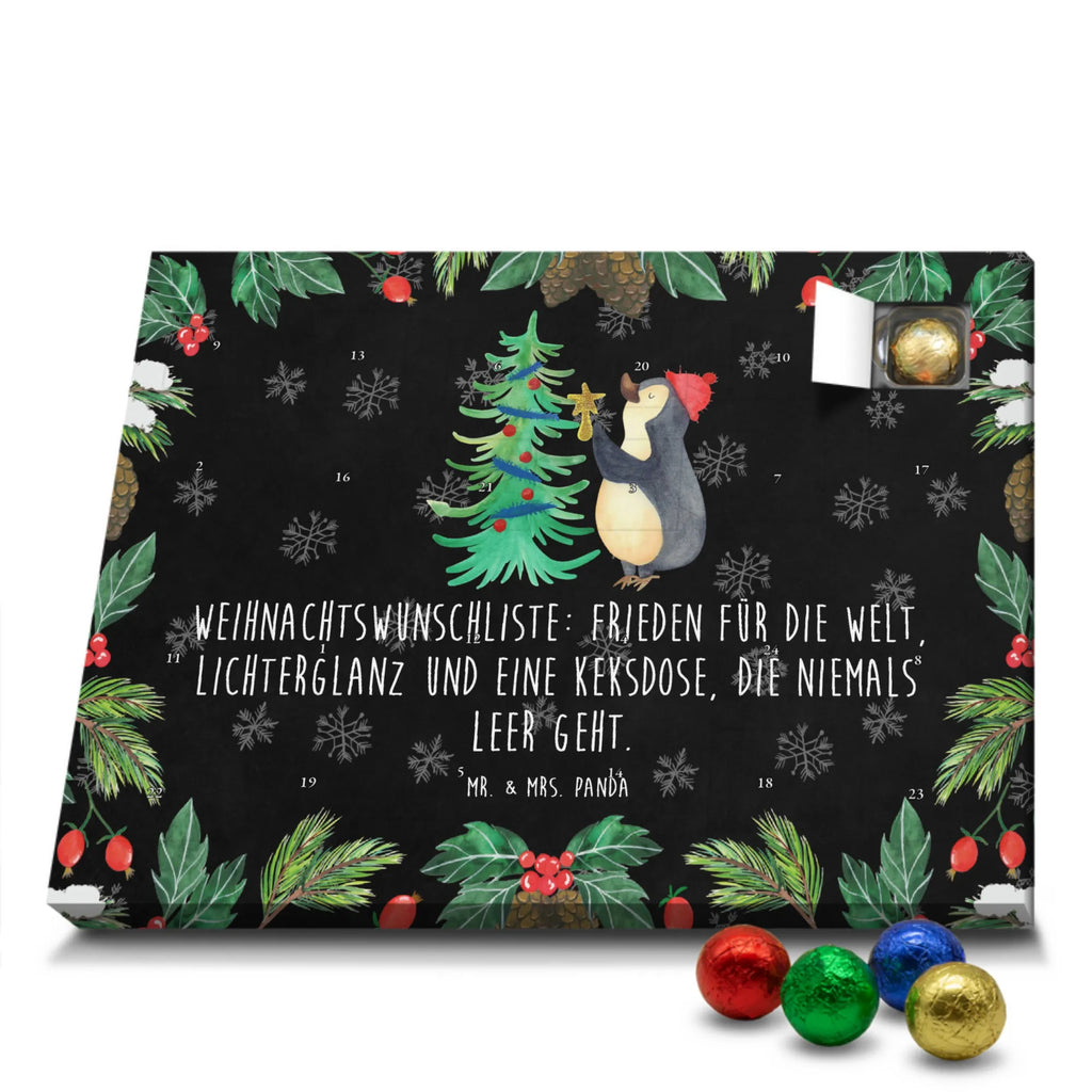 Chocolate advent calendar penguin Christmas tree Christmas time, snow