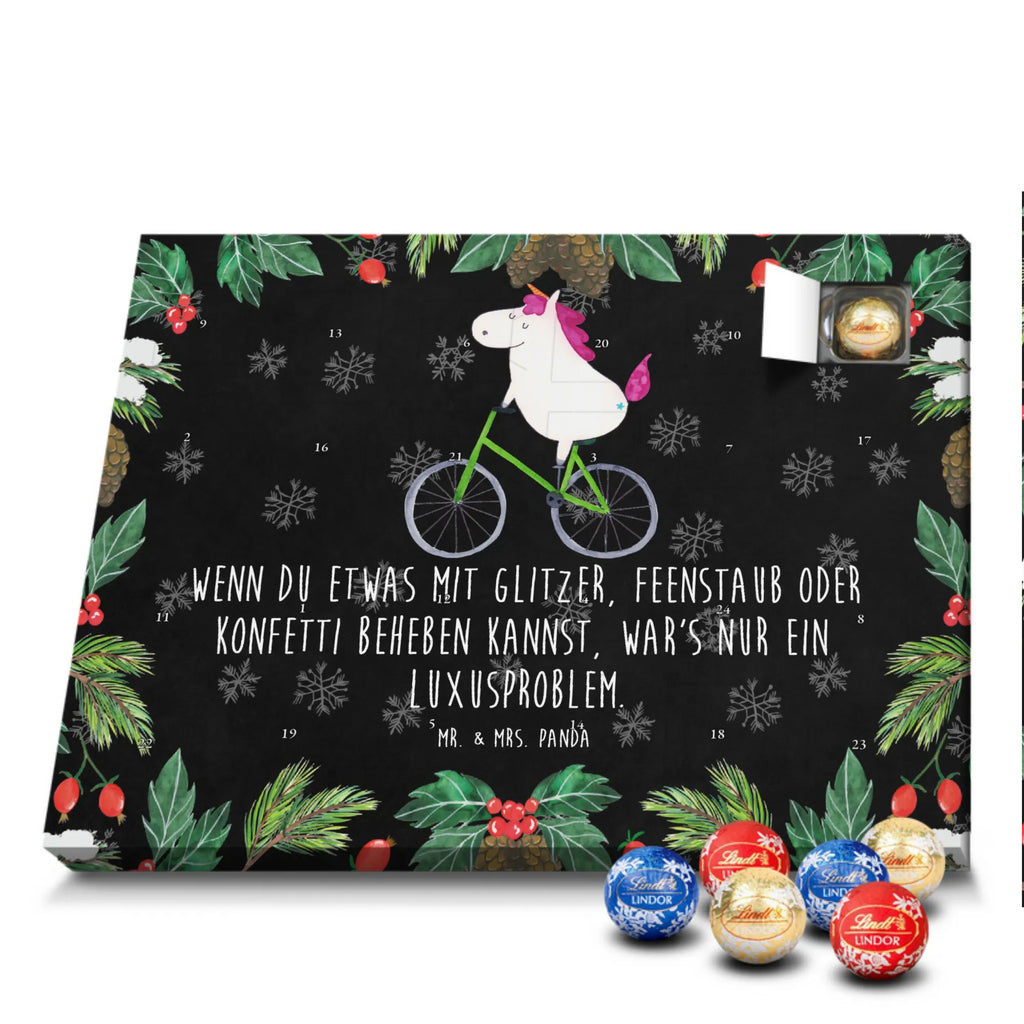 Chocolate advent calendar unicorn cyclist wheel, luxury problem, love affliction, confetti, fairy dust, cycling, cyclist gift, present, grief