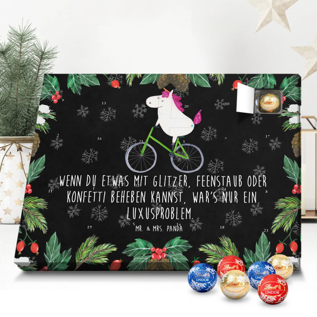Chocolate advent calendar unicorn cyclist wheel, luxury problem, love affliction, confetti, fairy dust, cycling, cyclist gift, present, grief