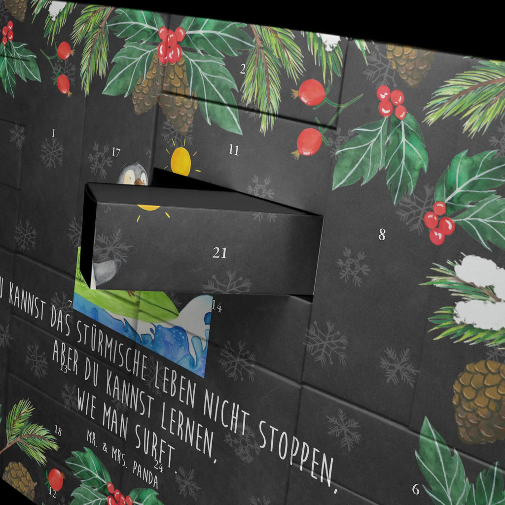 Fillable advent calendar Penguin surfer Penguins, North Pole, surfers, holidays, waves, wave riding, penguins, surfing