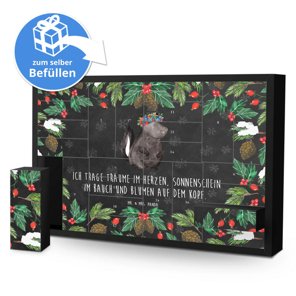Fillable advent calendar skunk Girl Laugh, Live, Predator, Wild animal, Stinky