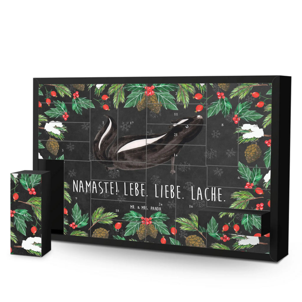 Fillable advent calendar skunk yoga Stinky, Live, Laugh, Wild animal, Predator