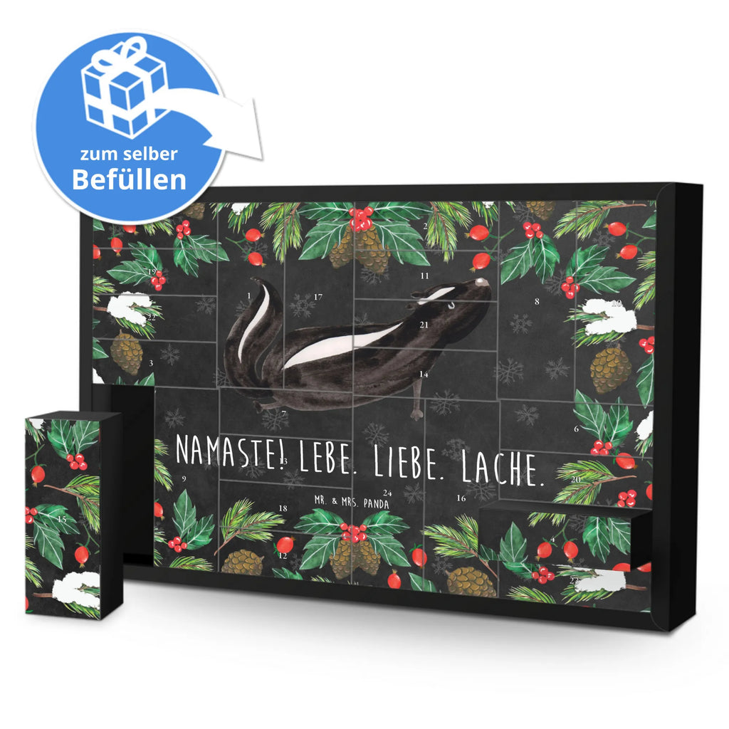 Fillable advent calendar skunk yoga Stinky, Live, Laugh, Wild animal, Predator