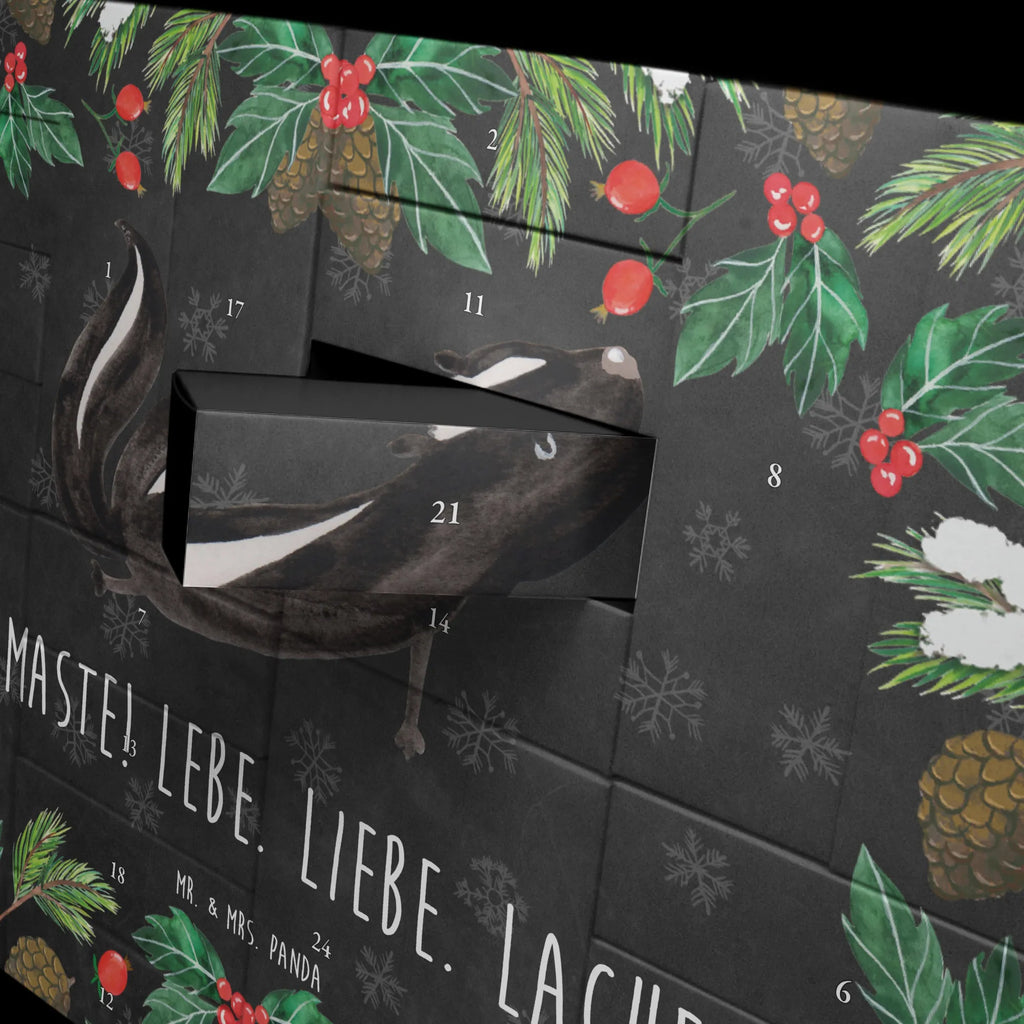 Fillable advent calendar skunk yoga Stinky, Live, Laugh, Wild animal, Predator